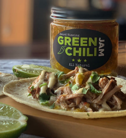 Green Chili Jam Pork Tacos